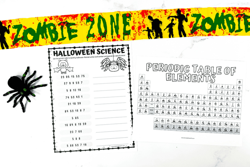Free Halloween Science Worksheet Fun With The Periodic Table