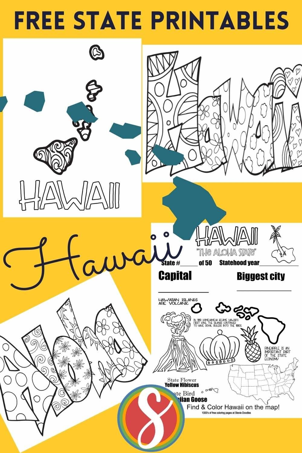 Free Hawaii Coloring Pages Stevie Doodles