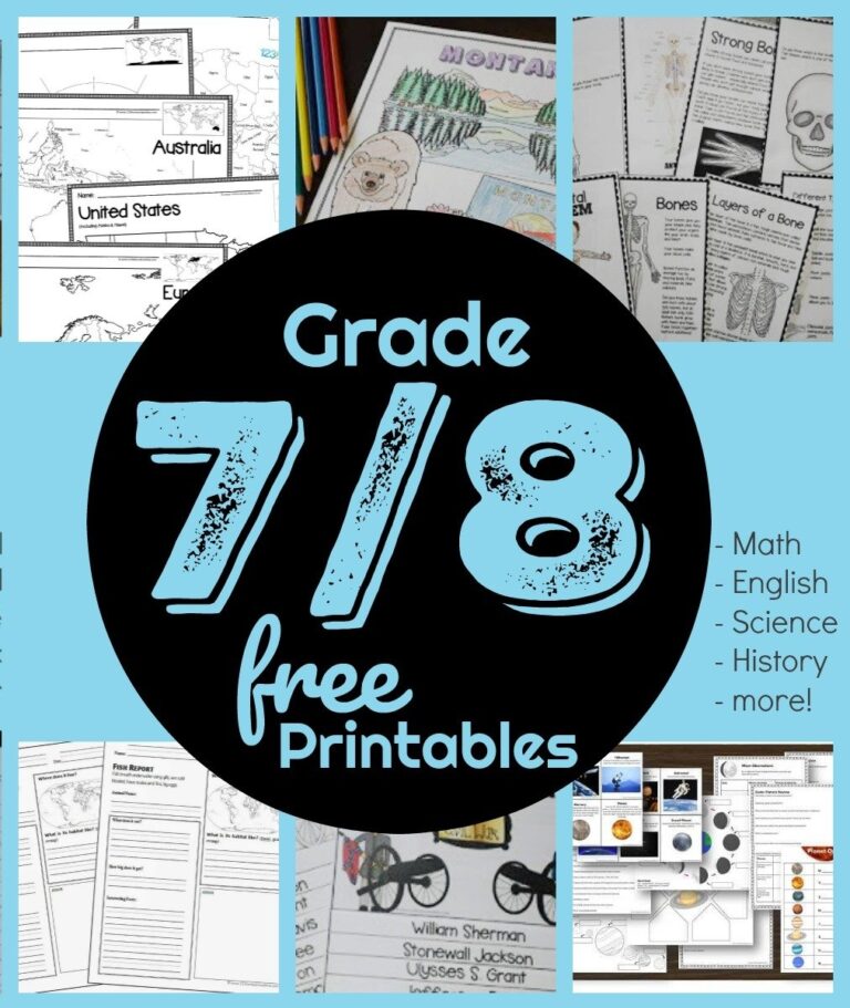 FREE Jr High And High School Worksheets