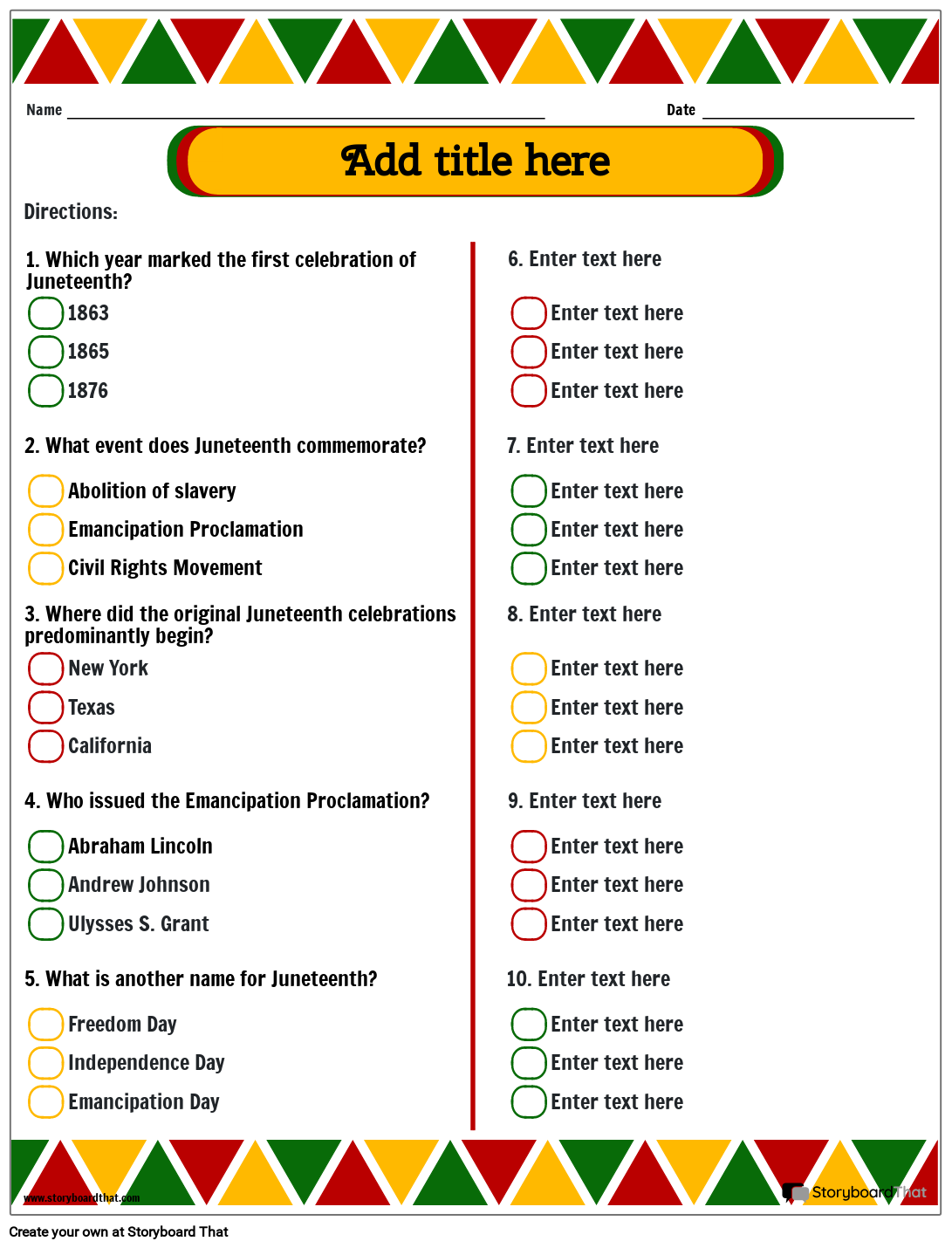 Free Juneteenth Worksheets Online StoryboardThat Free Juneteenth Worksheets Online StoryboardThat