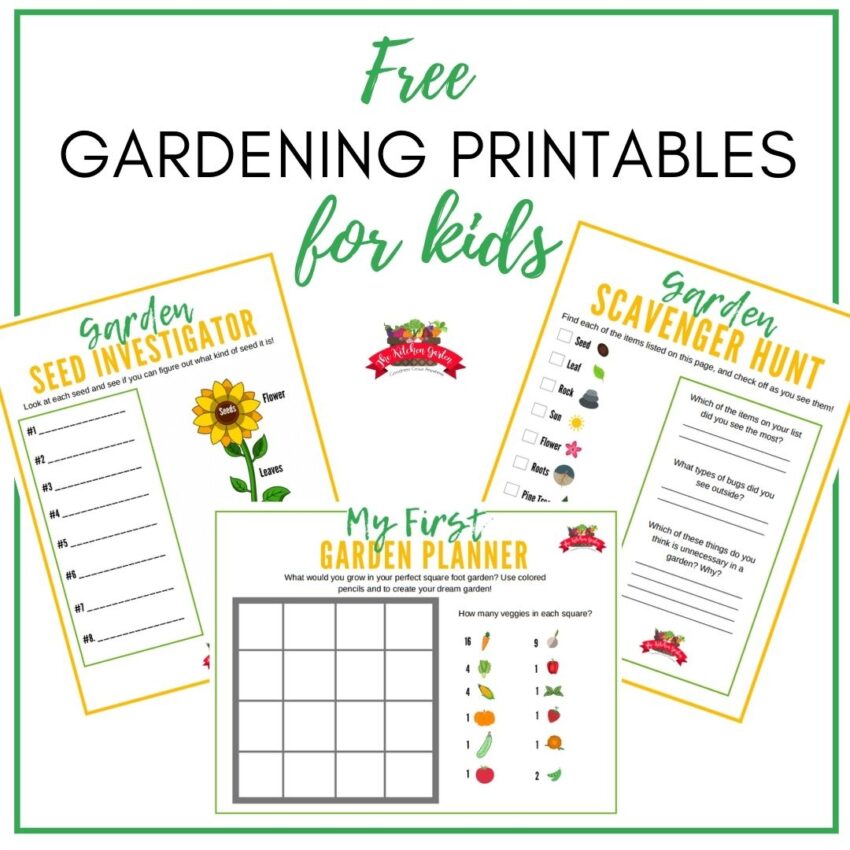Free Kids Gardening Printables The Kitchen Garten