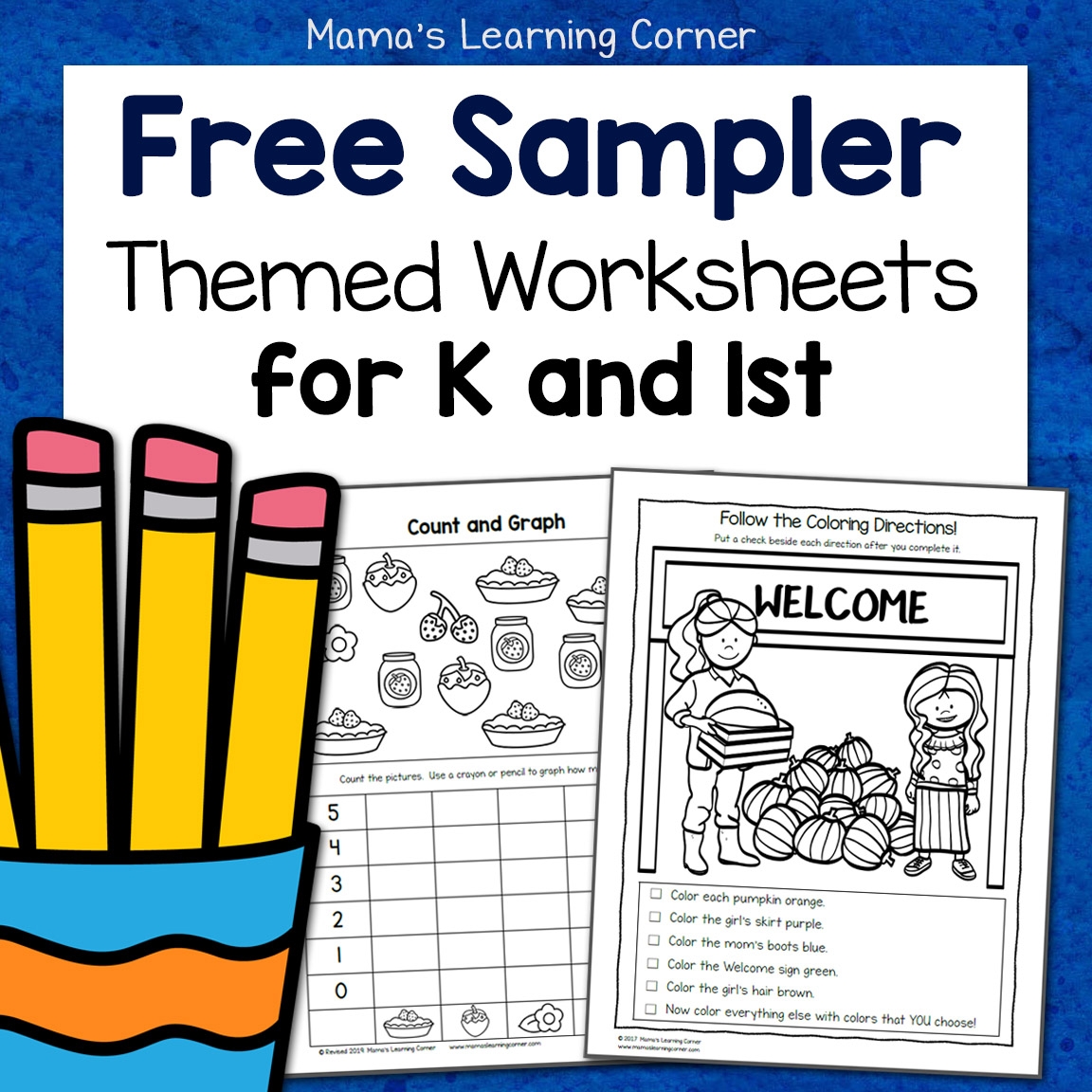 Free Kindergarten And First Grade Worksheet Sampler Packet Mamas 