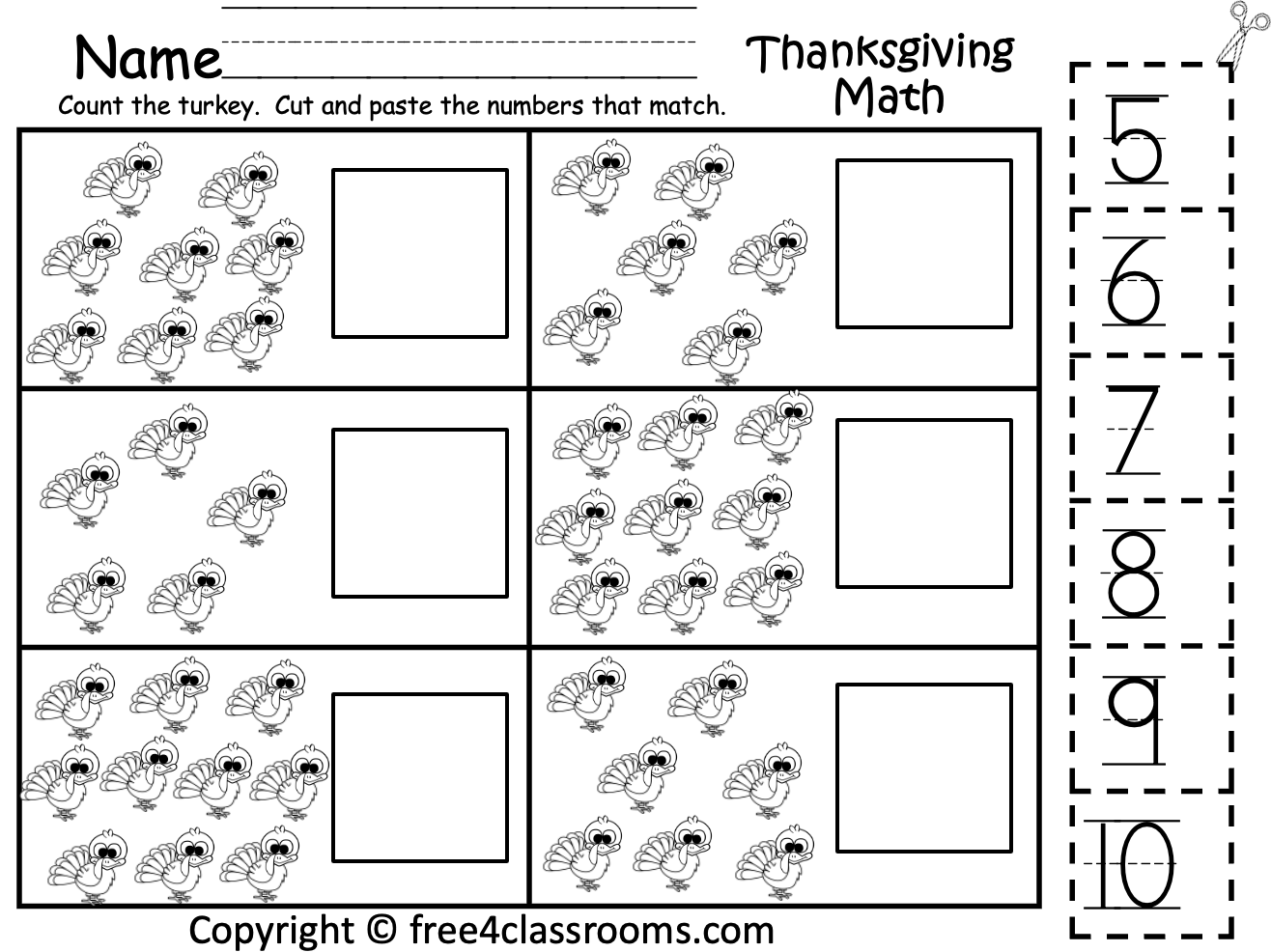 Thanksgiving Kindergarten Worksheets Free Printable