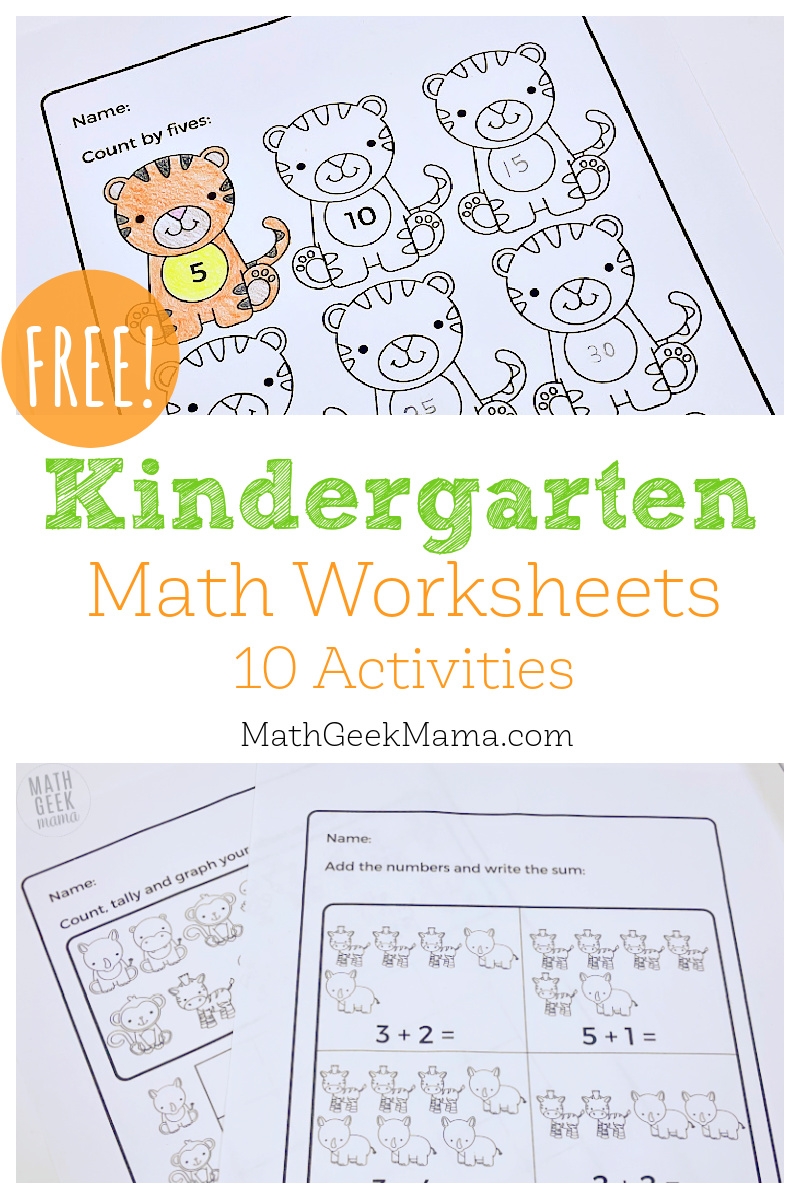 FREE Kindergarten Math Worksheets Multiple Skills Animal Theme FREE Kindergarten Math Worksheets Multiple Skills Animal Theme