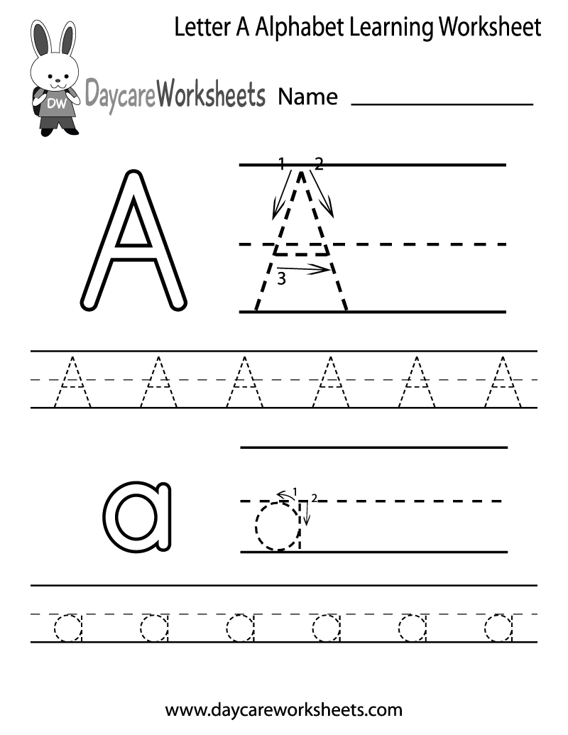 Free Letter A Alphabet Learning Worksheet For Preschool Worksheets Library