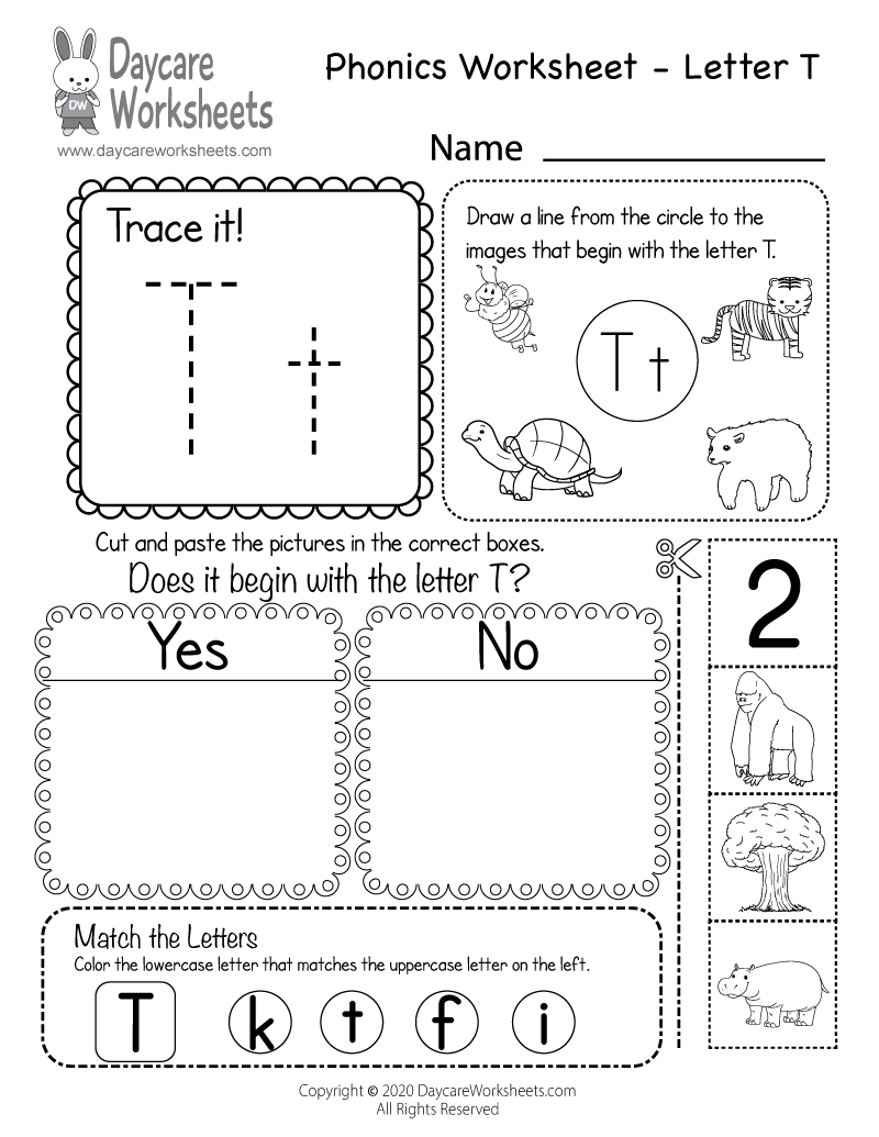 Free Letter T Phonics Worksheet Beginning Sounds Free Letter T Phonics Worksheet Beginning Sounds