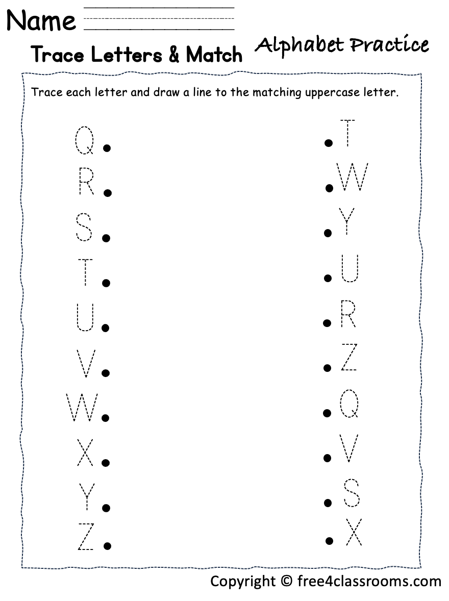 Free Letter Tracing And Matching Letters Worksheet Free Worksheets Free4Classrooms Free Letter Tracing And Matching Letters Worksheet Free Worksheets Free4Classrooms