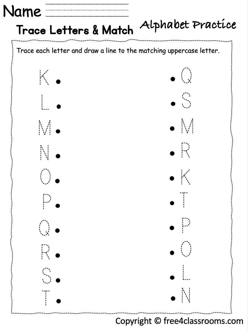 Free Printable Worksheets Tracing Alphabet