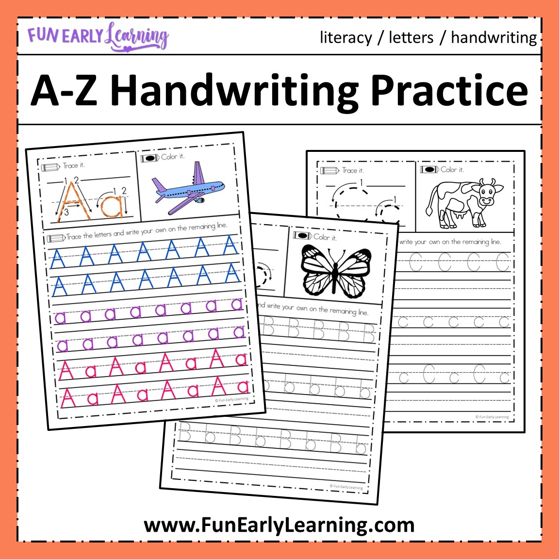 Free Letter Tracing Worksheets A Z Handwriting Practice Fun 