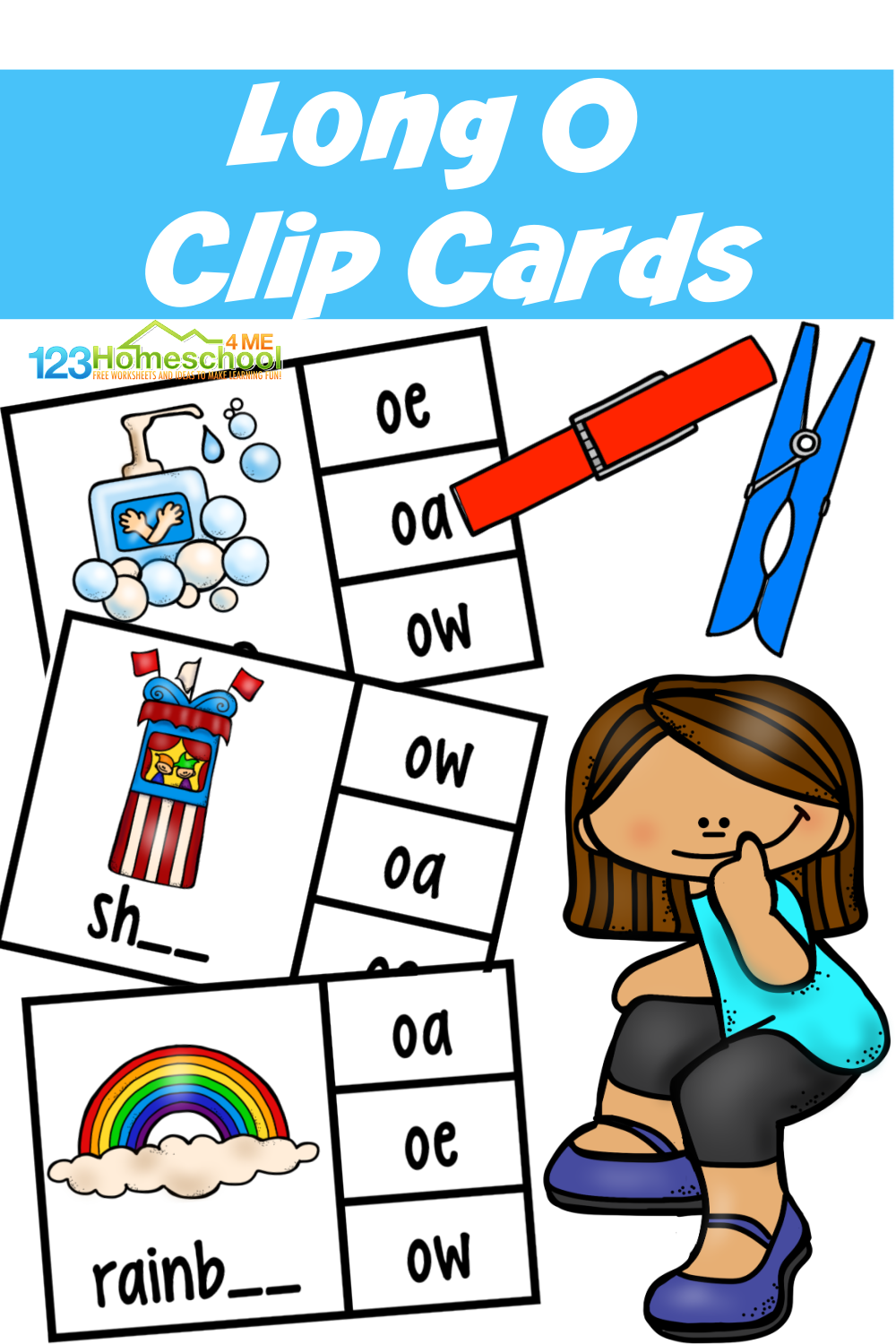 FREE Long O Sound Vowel Words Printable Clip Cards FREE Long O Sound Vowel Words Printable Clip Cards