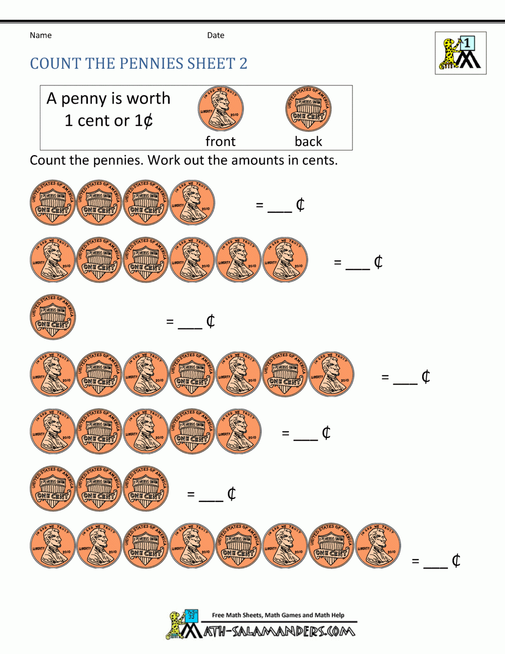 Free Math Money Worksheets 1st Grade Free Math Money Worksheets 1st Grade
