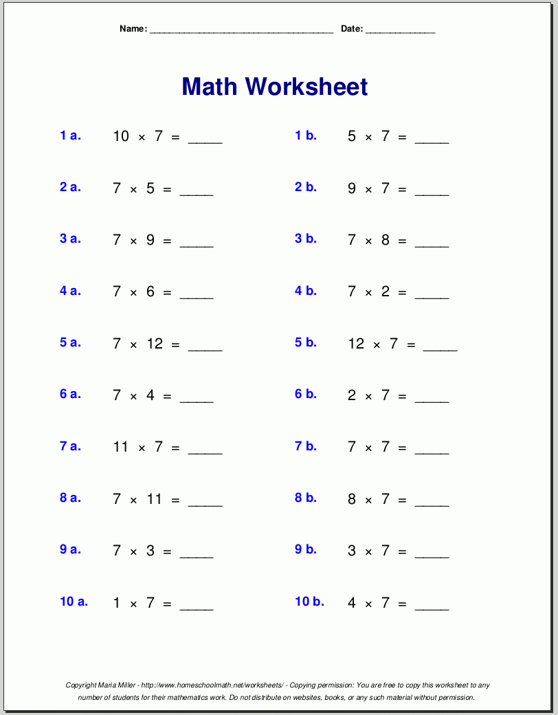 4 Grade Math Worksheets Free Printables