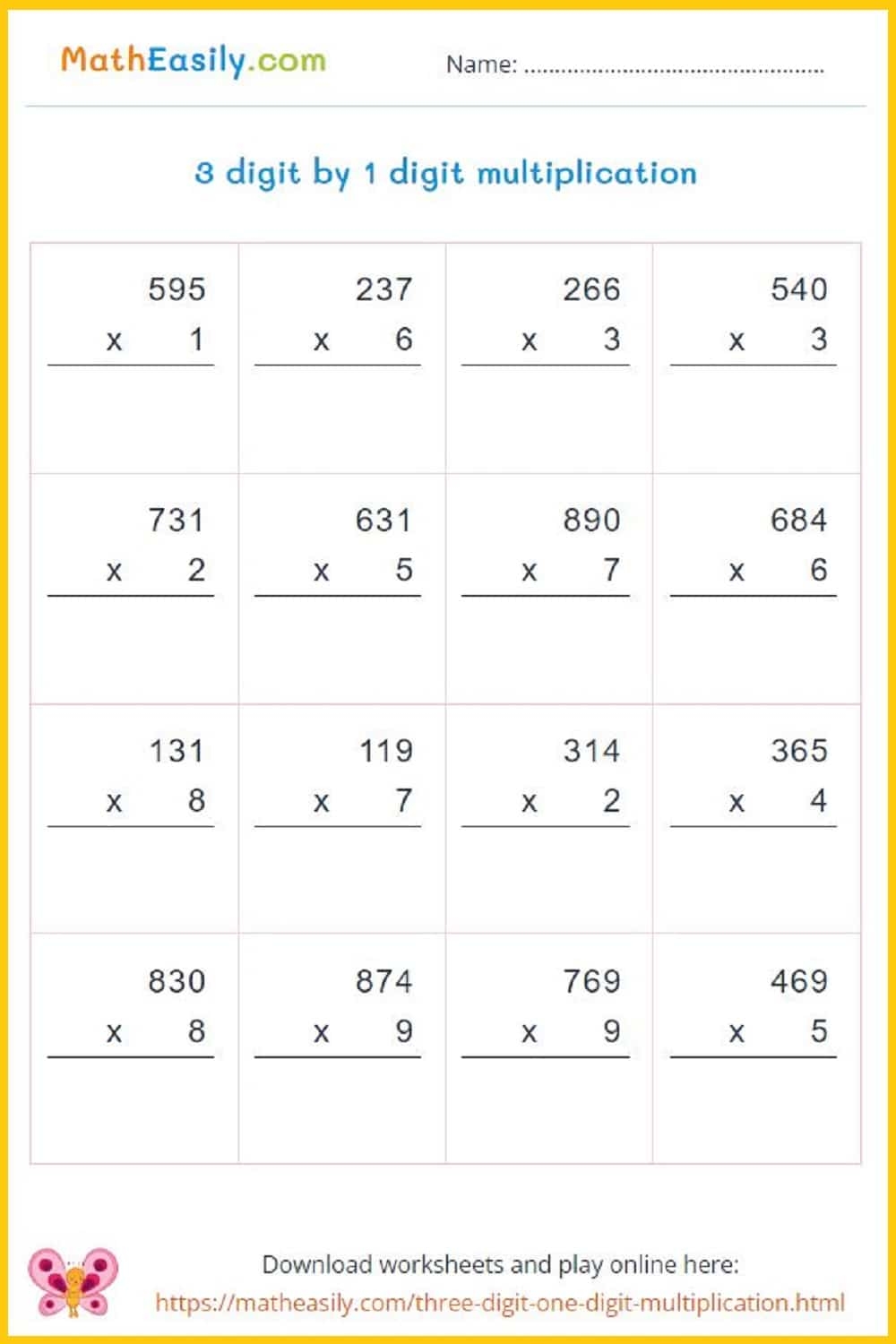 Online Printable Math Worksheets