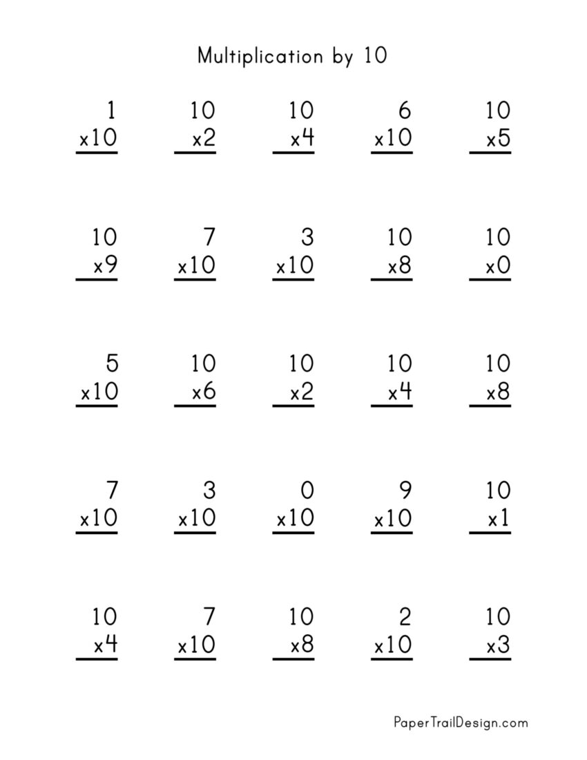 Free Multiplication Worksheets 1 12 Paper Trail Design