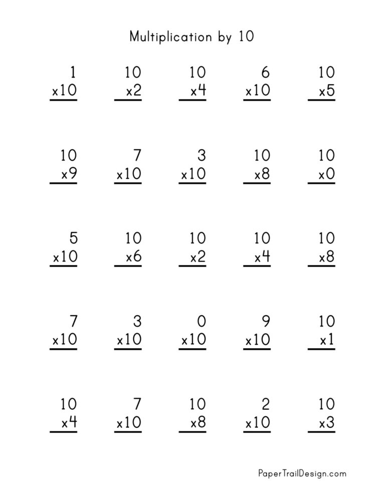 Free Multiplication Worksheets 1 12 Paper Trail Design Worksheets Library