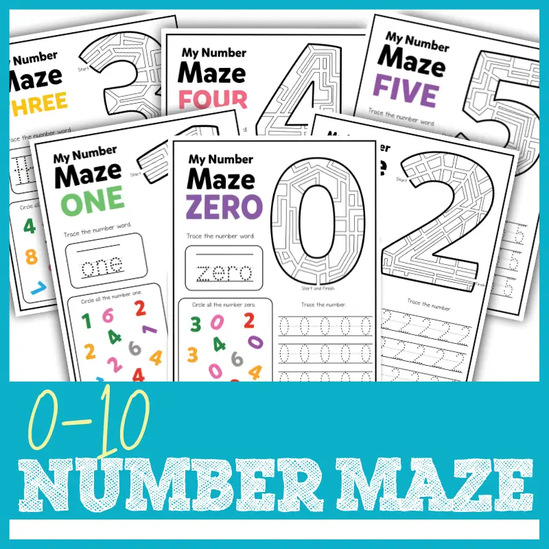 FREE Number Maze Printables 0 10 Blessed Homeschool
