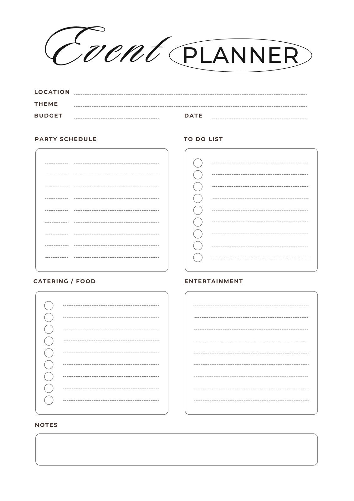 Free Party Planner Templates To Customize And Print Canva Free Party Planner Templates To Customize And Print Canva