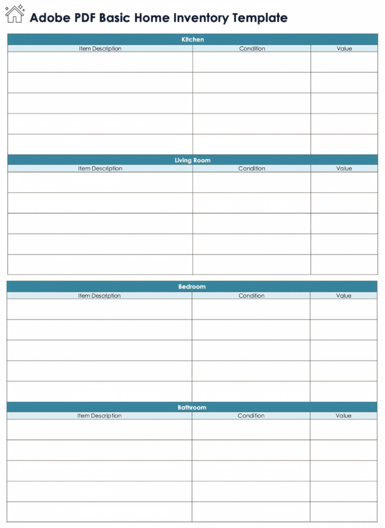 Free PDF Inventory Sheets U0026 Templates Editable U0026 Printable
