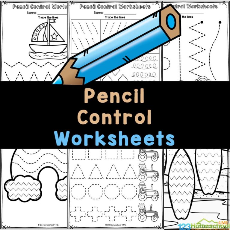 Free Pencil Control Worksheets For Kids 20 Printable Pages