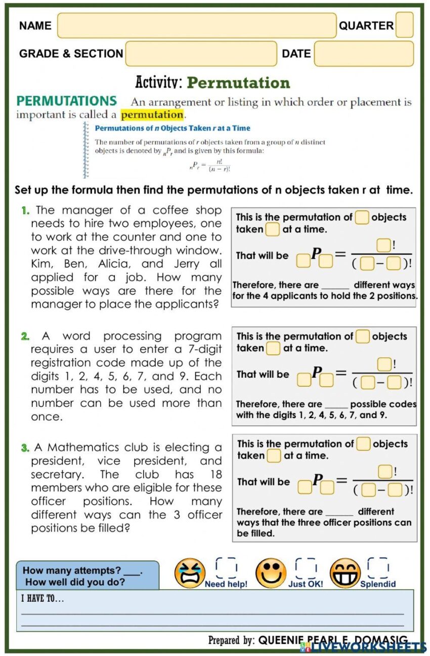 Free Permutation Worksheet Download Free Permutation Worksheet Png Images Free Worksheets On Clipart Library
