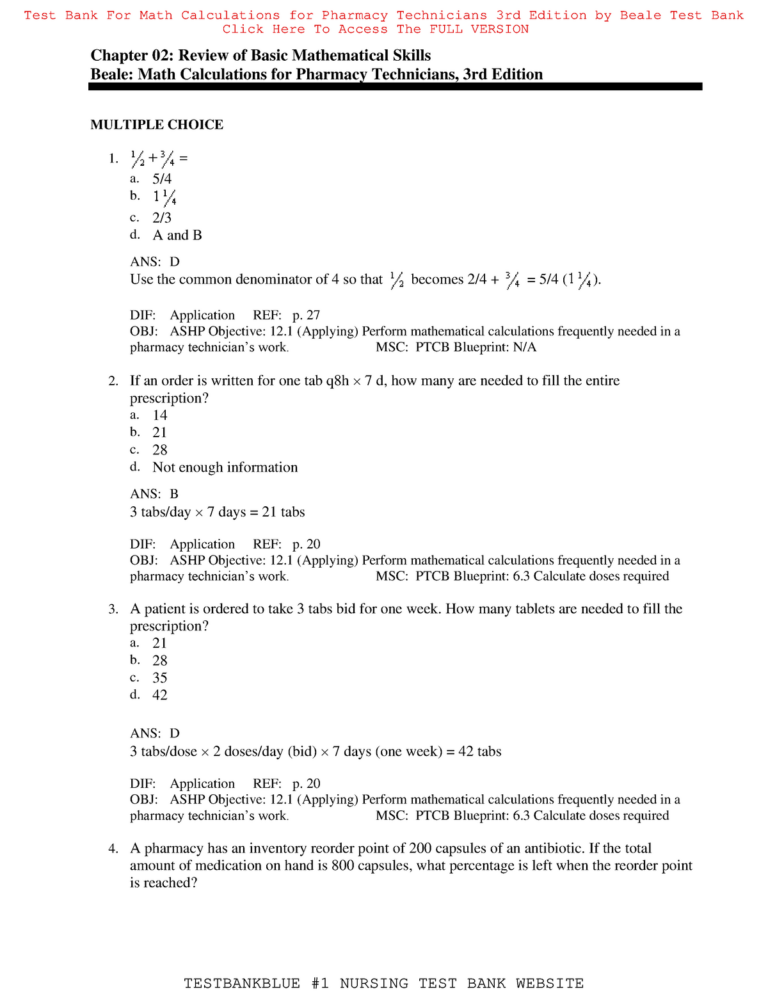 Free Pharmacy Technician Math Worksheet Download Free Pharmacy Technician Math Worksheet Png Images Free Worksheets On Clipart Library