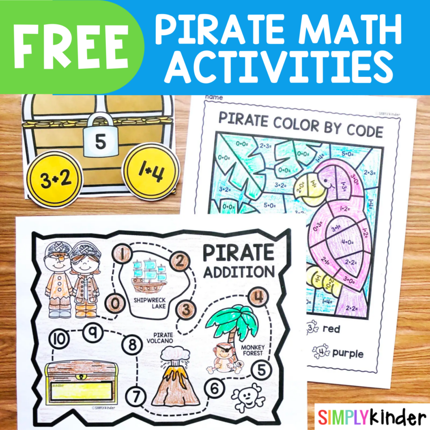 Free Pirate Math Facts Practice Simply Kinder