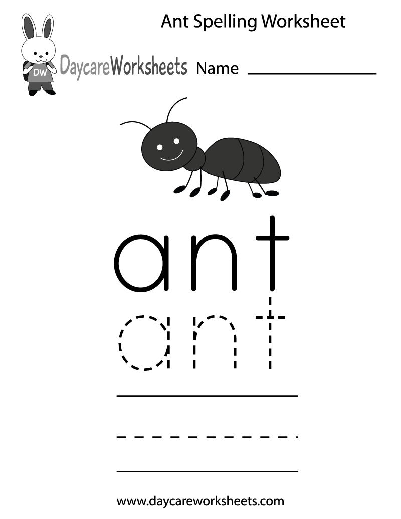 Free Preschool Ant Spelling Worksheet Free Preschool Ant Spelling Worksheet