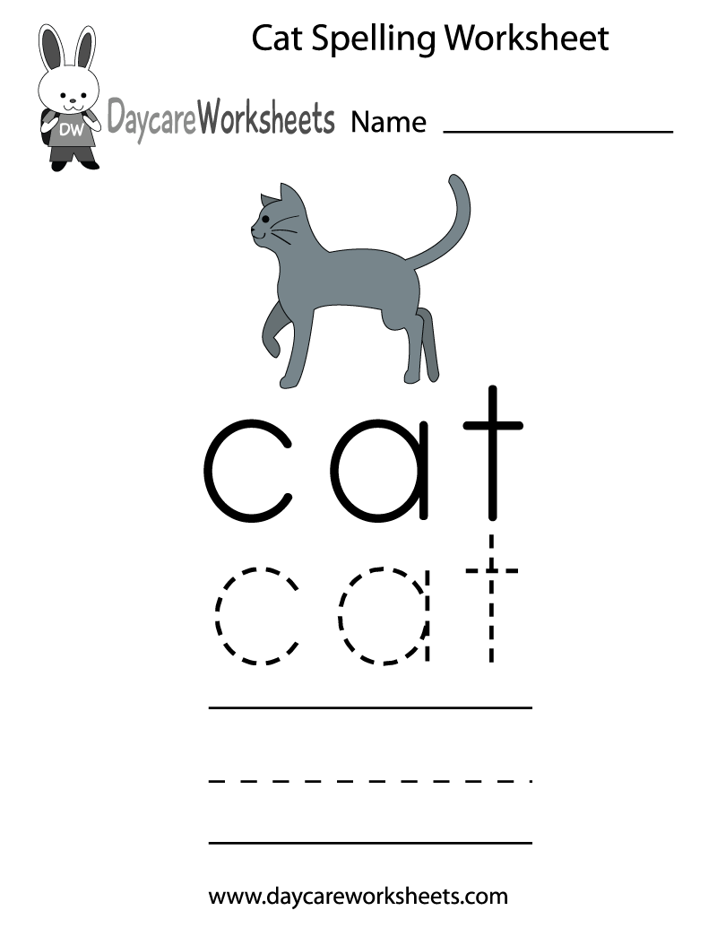 Free Preschool Cat Spelling Worksheet Free Preschool Cat Spelling Worksheet