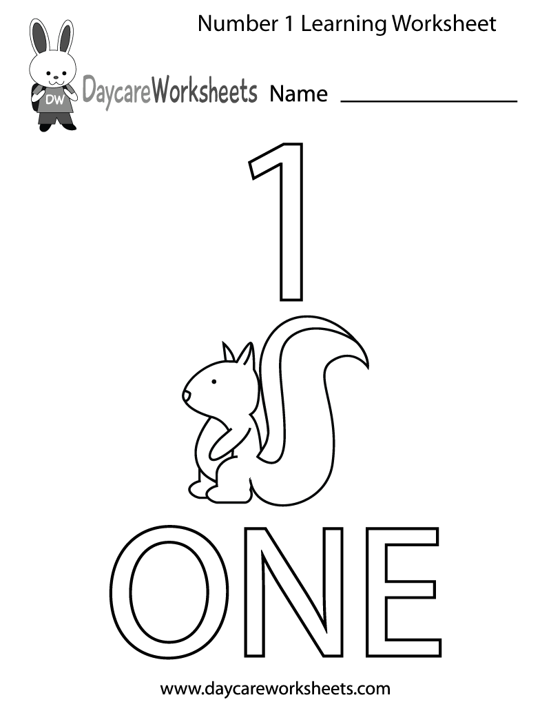 Printable Lnumber 1 Worksheets For Preschoolers Printable Lnumber 1 Worksheets For Preschoolers