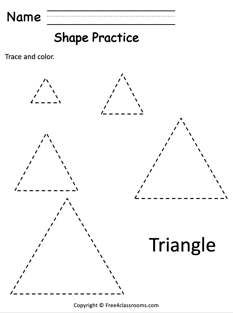 Free Preschool Tracing Worksheet Triangle Shape Free Worksheets Free4Classrooms Free Preschool Tracing Worksheet Triangle Shape Free Worksheets Free4Classrooms