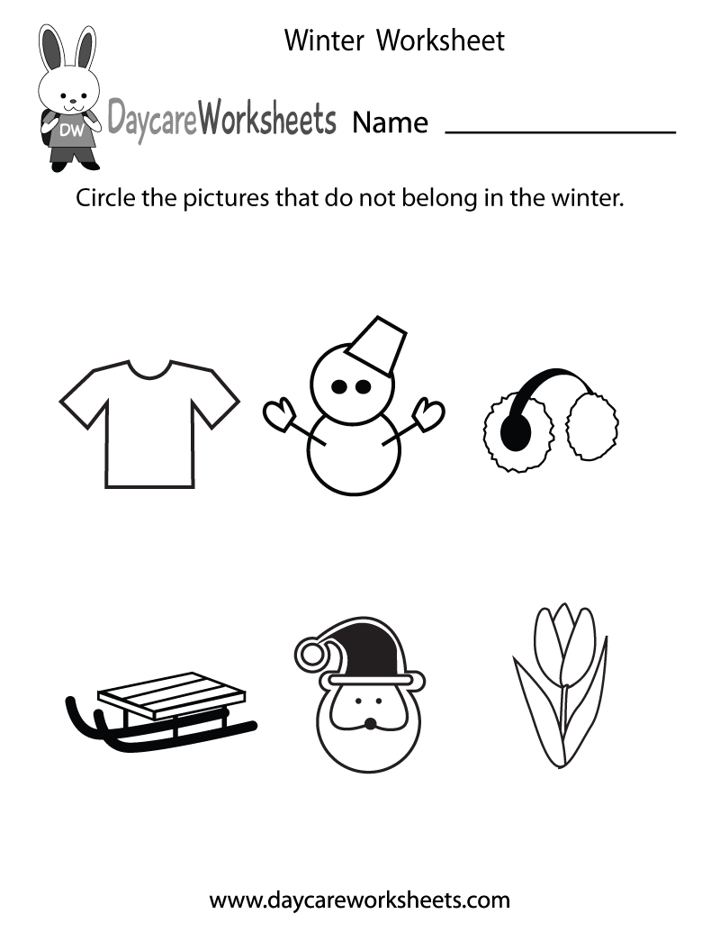 Winter Math Worksheets Kindergarten