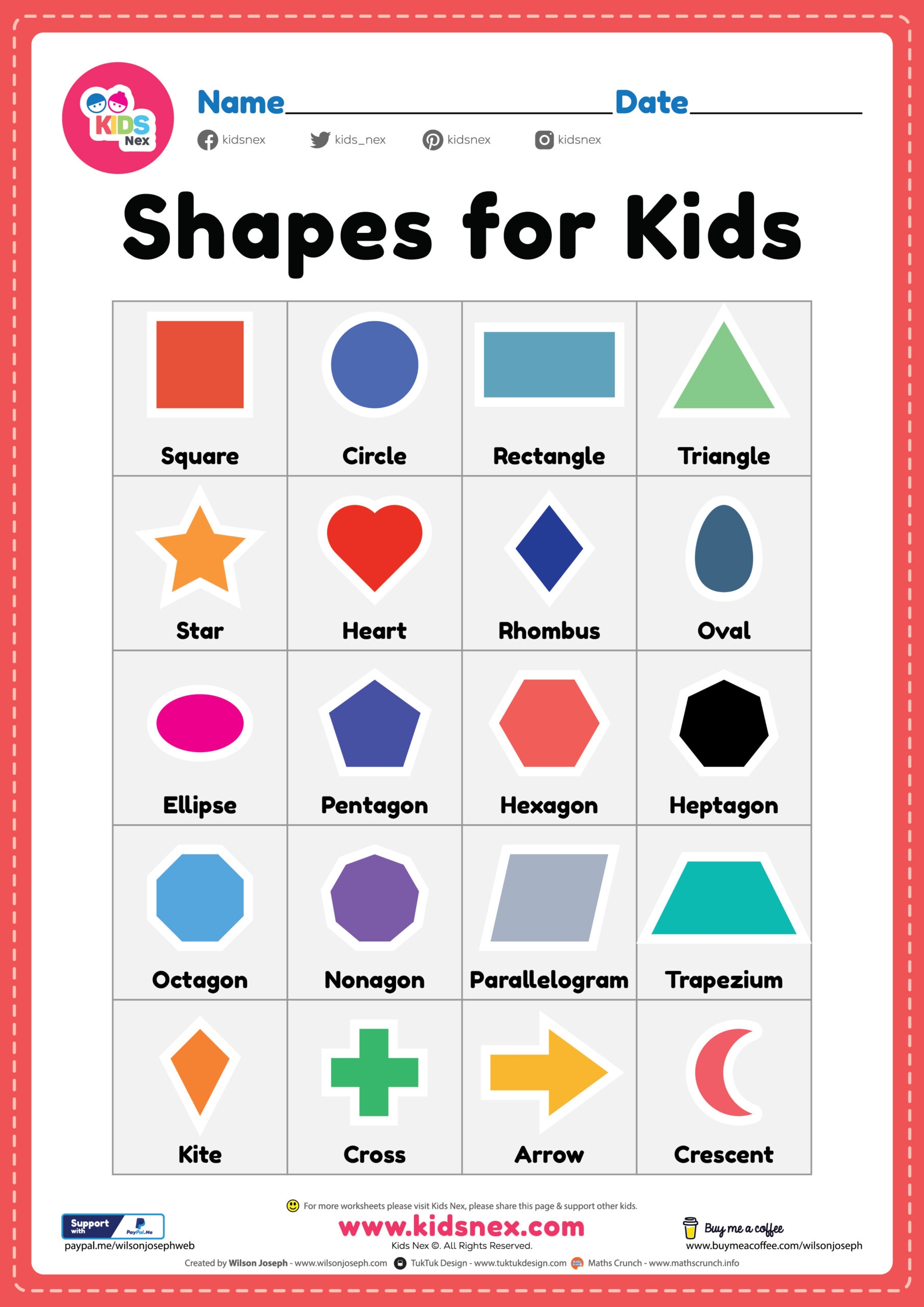 Free Printable 2d Shapes For Kids PDF For Preschool Child Free Printable 2d Shapes For Kids PDF For Preschool Child