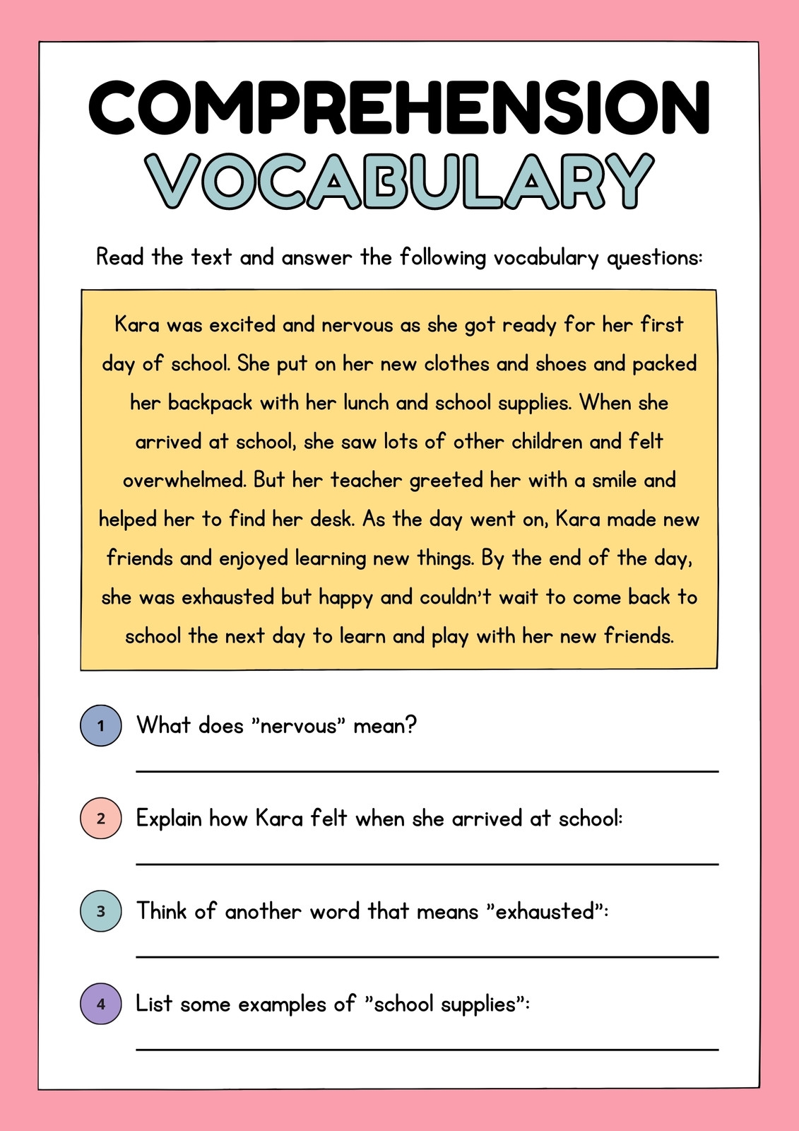Free Printable 2nd Grade Reading Worksheet Templates Canva Free Printable 2nd Grade Reading Worksheet Templates Canva