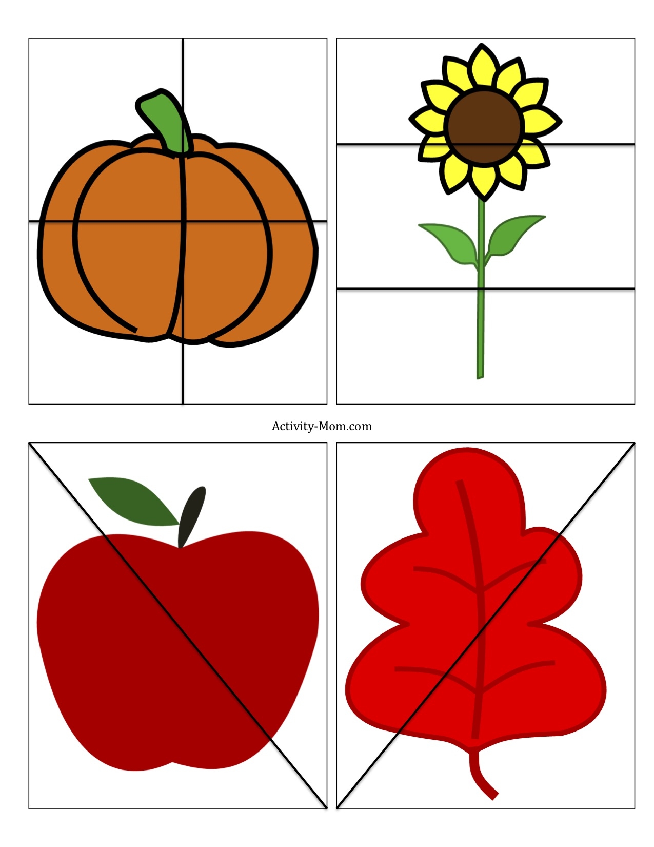 Free Printable 4 Piece Puzzles For Kids The Activity Mom Free Printable 4 Piece Puzzles For Kids The Activity Mom