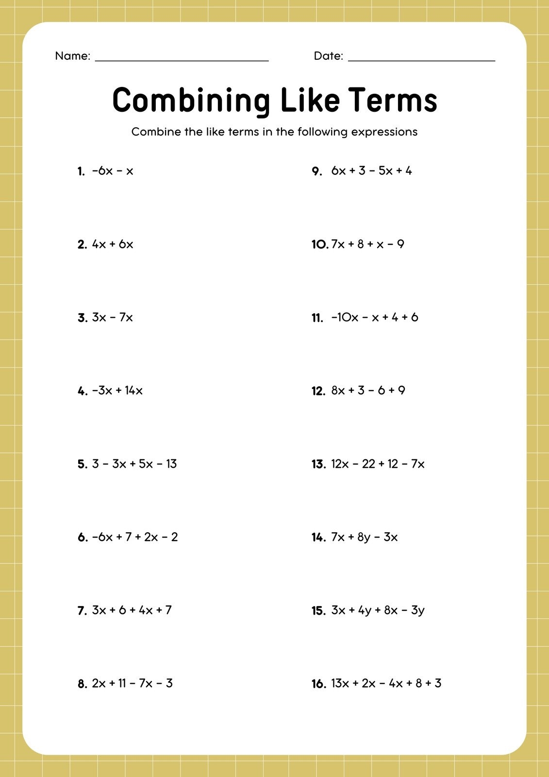 Free Printable 8th Grade Math Worksheet Templates Canva Free Printable 8th Grade Math Worksheet Templates Canva