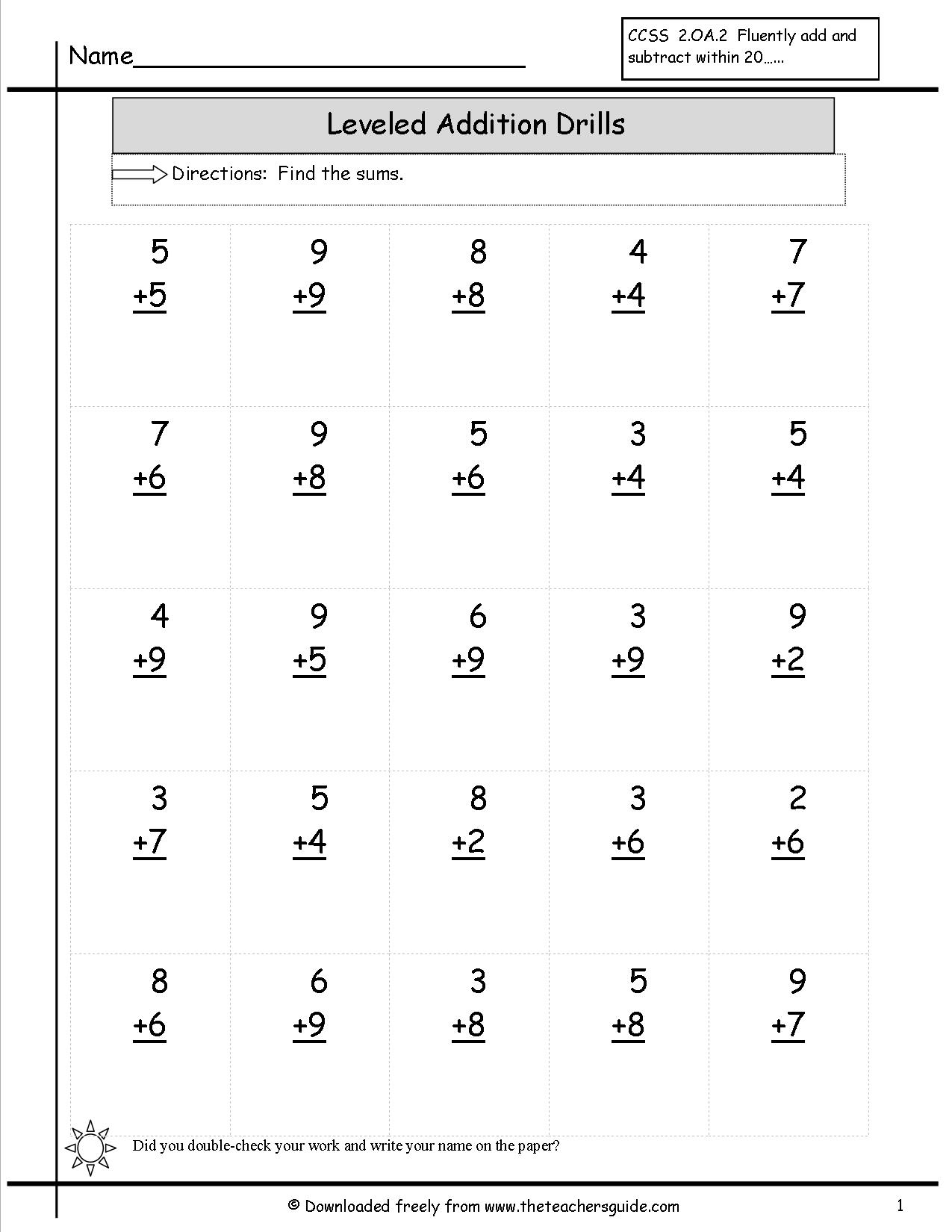 Free Printable Addition Timed Tests Worksheets Library Free Printable Addition Timed Tests Worksheets Library
