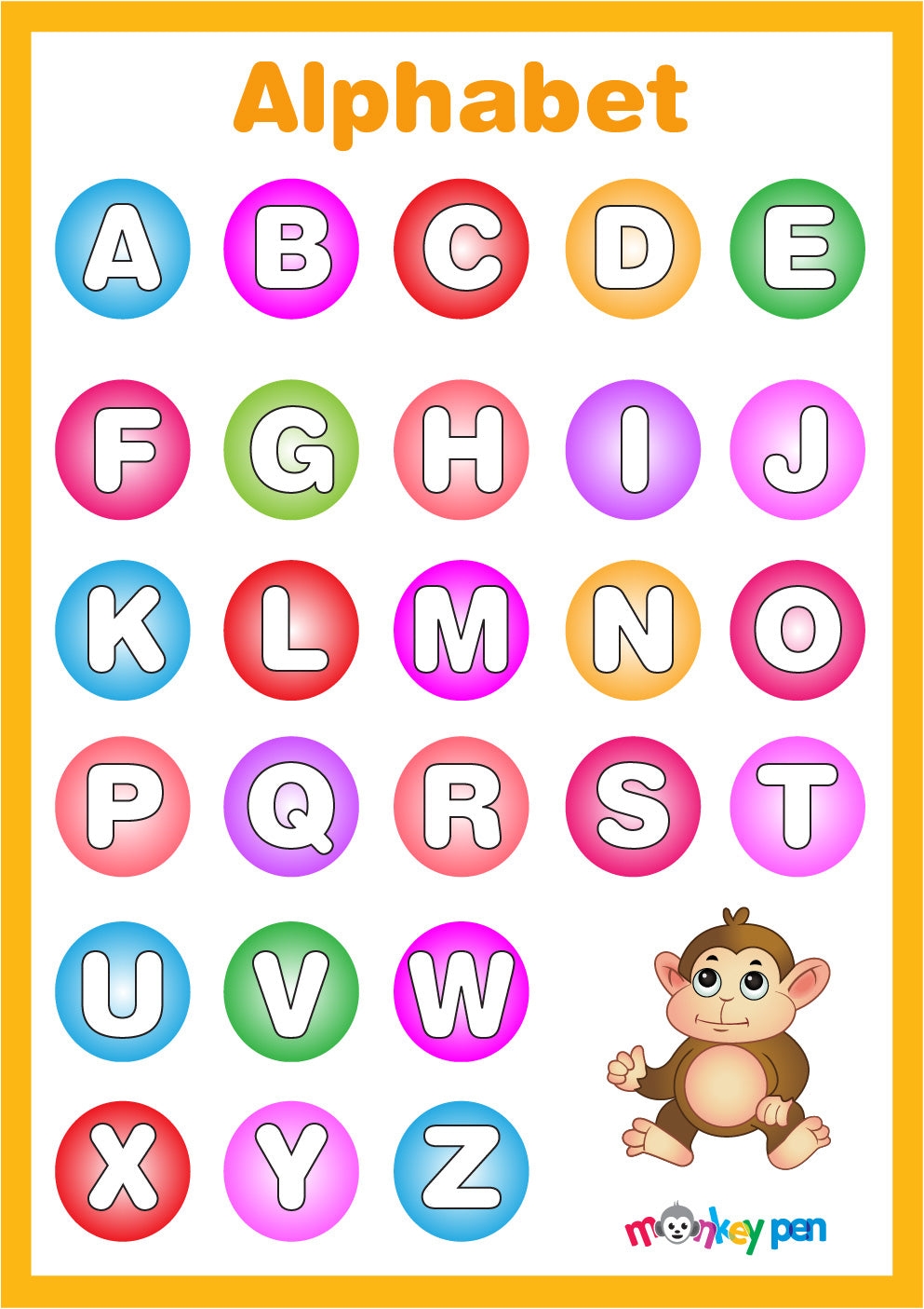 Free Printable Alphabet Poster For Kids Monkey Pen Store Worksheets Library Free Printable Alphabet Poster For Kids Monkey Pen Store Worksheets Library