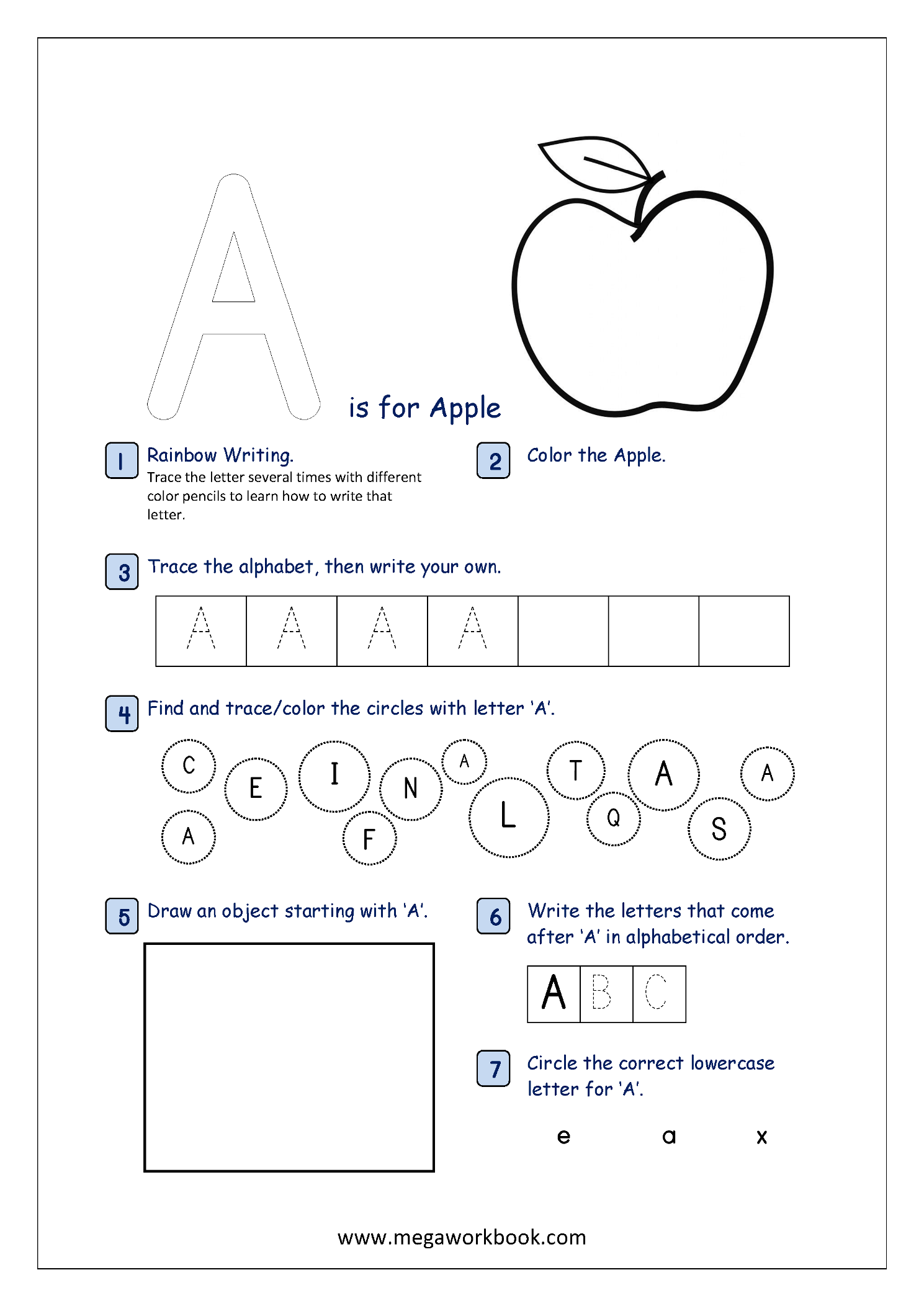 Free Printable Alphabet Recognition Worksheets For Capital Letters MegaWorkbook