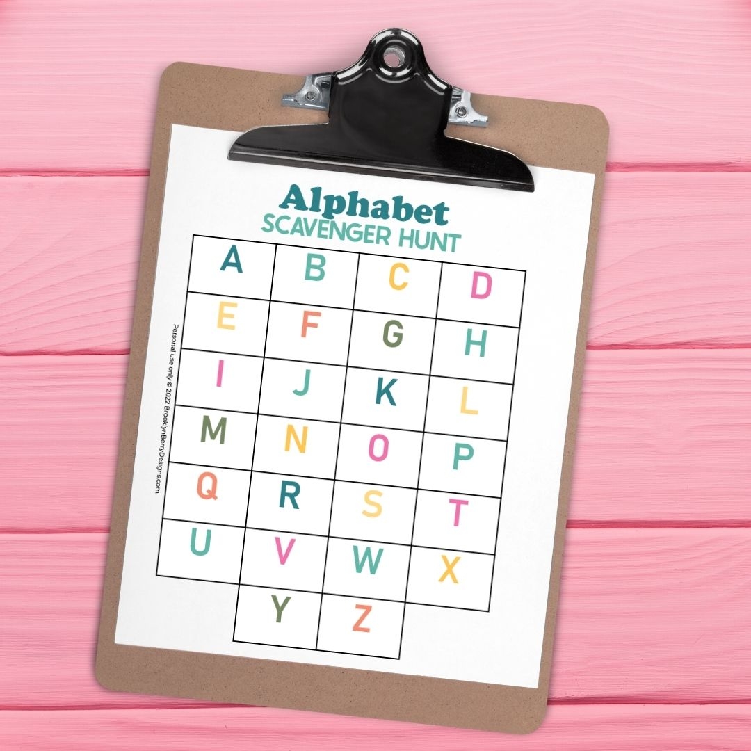 Free Printable Alphabet Scavenger Hunt Brooklyn Berry Designs