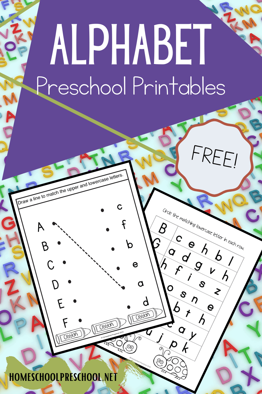 Alphabet Matching Worksheets For Pre K