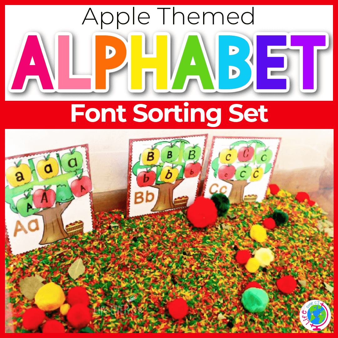 Free Printable Apple Alphabet Sorting Activity Sensory Bin Free Printable Apple Alphabet Sorting Activity Sensory Bin