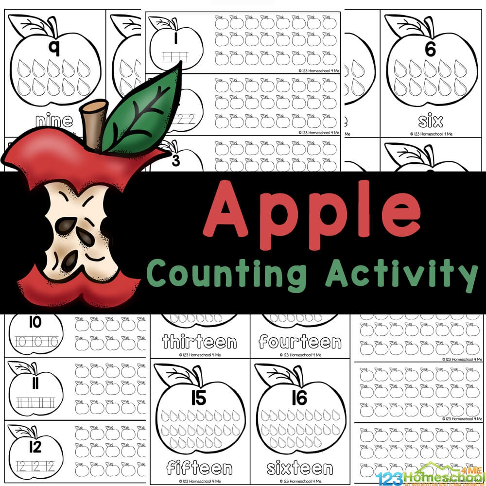 FREE Printable Apple Counting Math Activity For Numbers 1 20 FREE Printable Apple Counting Math Activity For Numbers 1 20