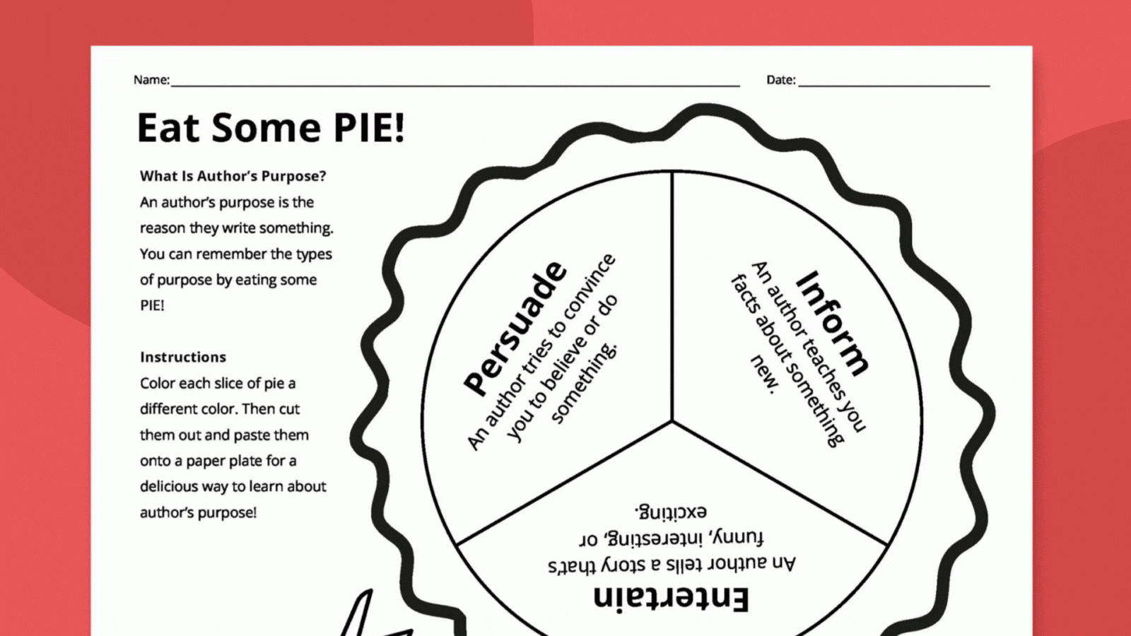 Free Printable Author s Purpose Worksheet Bundle 3 Activities We Are Teachers