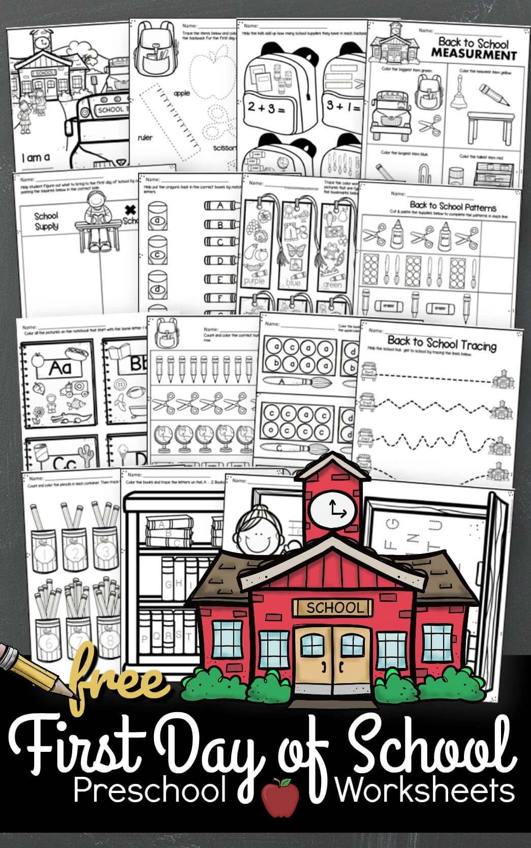 FREE Printable Back To School Pre K Worksheets FREE Printable Back To School Pre K Worksheets