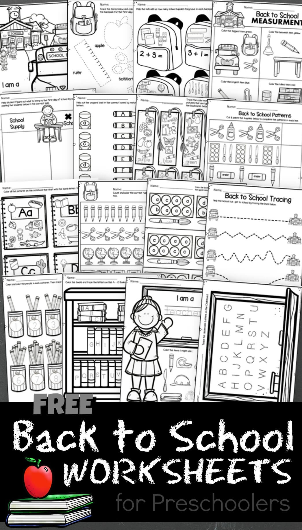 FREE Printable Back To School Pre K Worksheets FREE Printable Back To School Pre K Worksheets