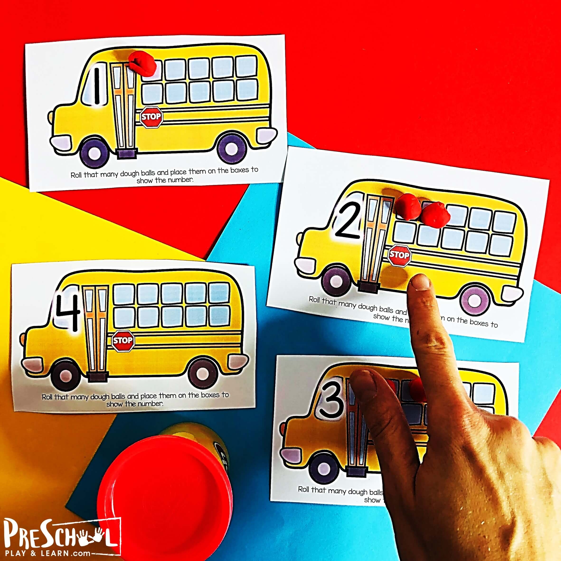 FREE Printable Bus Counting Mats Back To School Activity FREE Printable Bus Counting Mats Back To School Activity