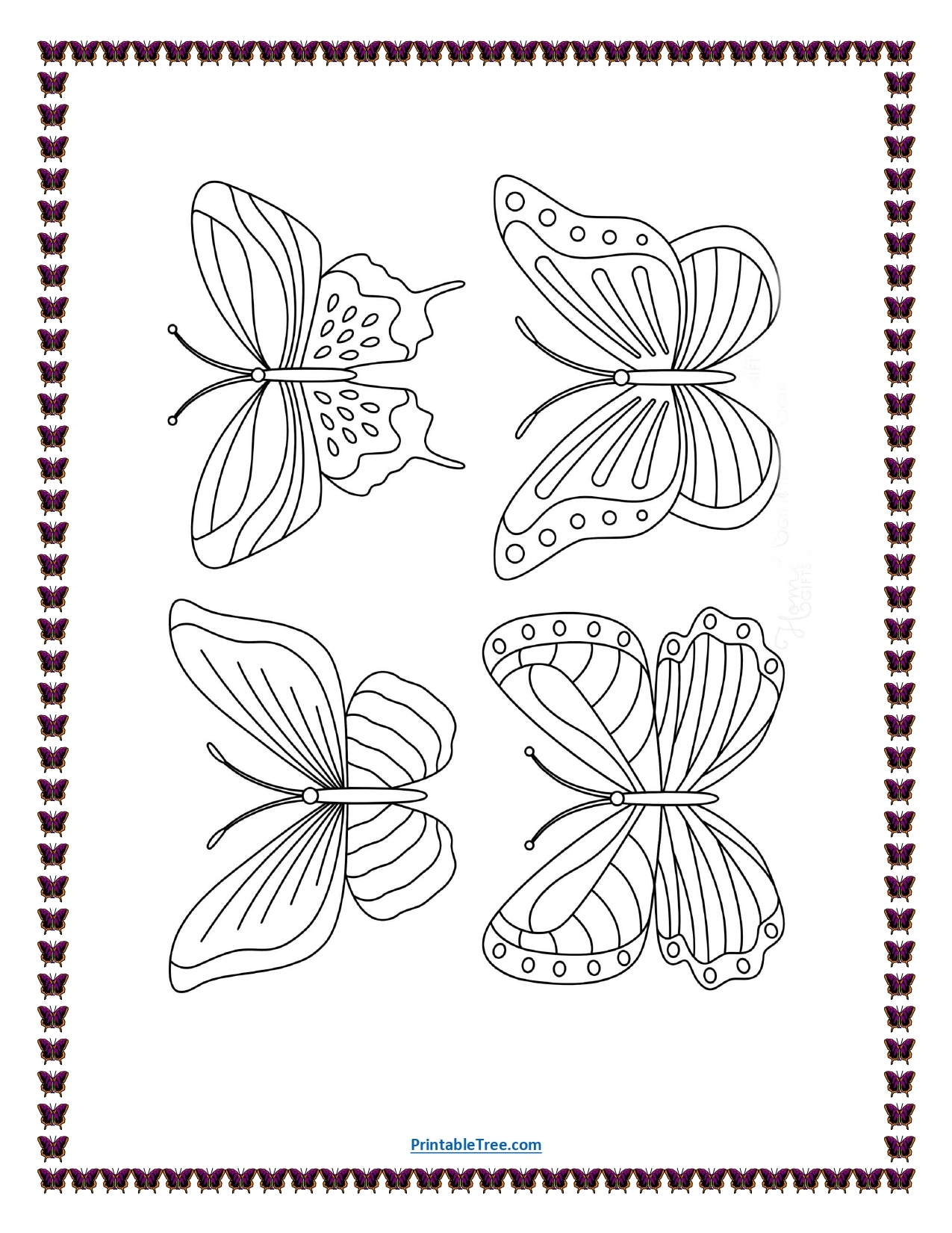 Preschool Printable Butterfly Coloring Pages