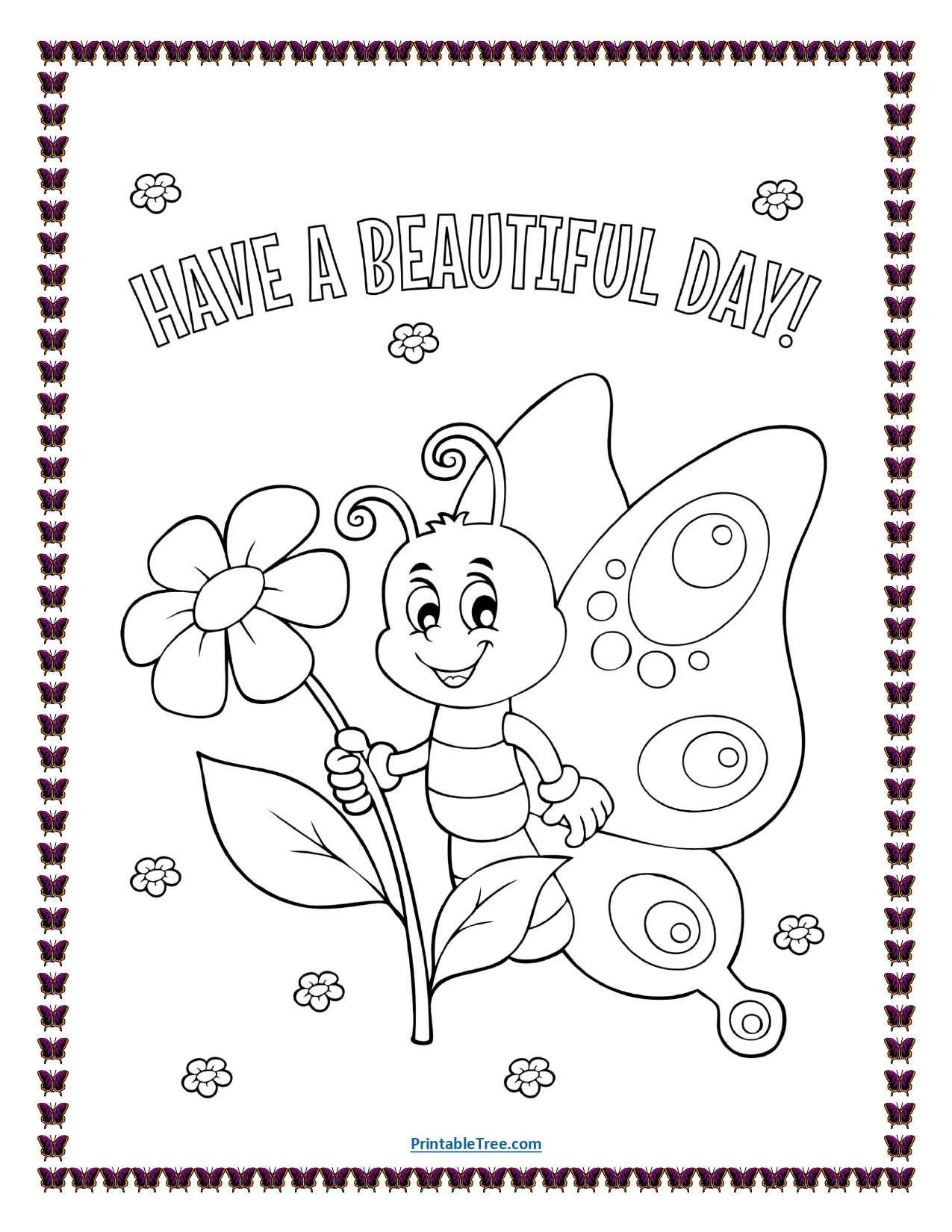 Free Printable Butterfly Coloring PDF Pages For Kids And Adults