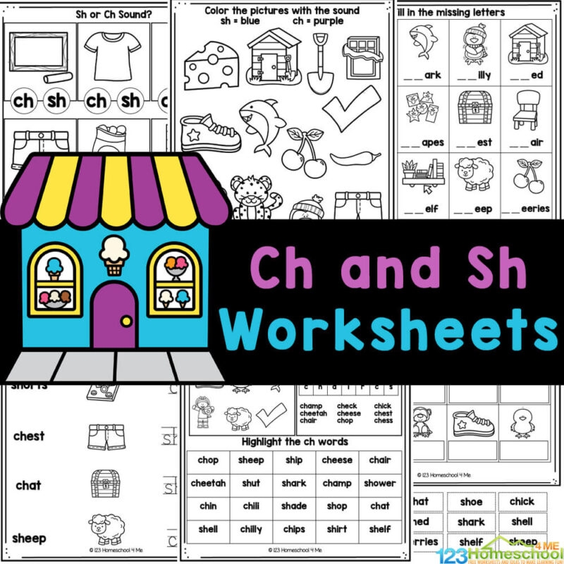 FREE Printable Ch And Sh Worksheets set 2