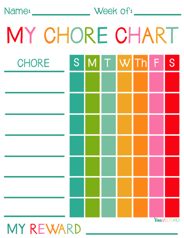 Free Printable Chore Charts For Kids Viva Veltoro Worksheets Library